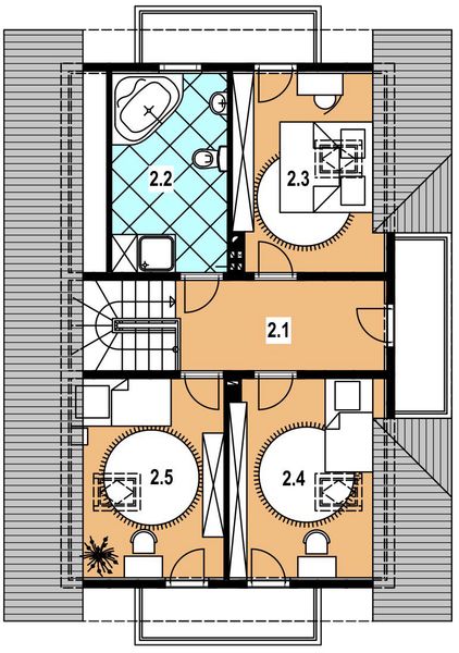 Poddasze projektu L-18 Dom wrzosowa szkieletowy