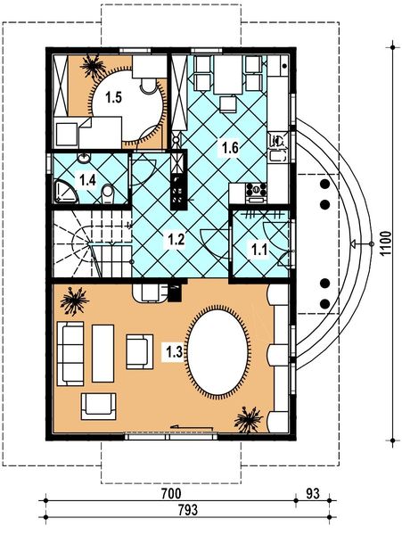 Parter projektu L-18 Dom wrzosowa - z bali