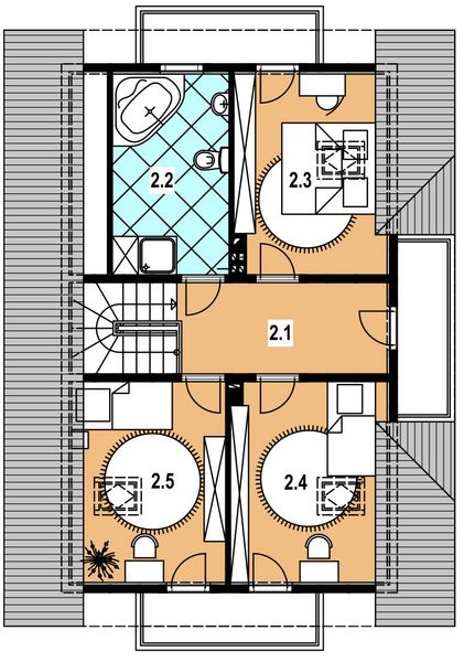 Poddasze projektu L-18 Dom wrzosowa - z bali
