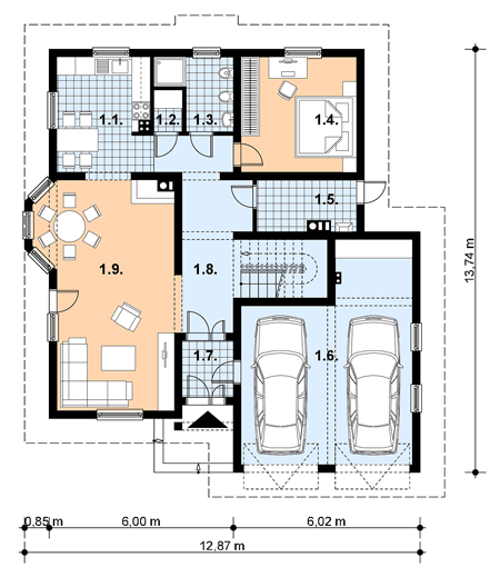 Parter projektu A-107 Dom z bali