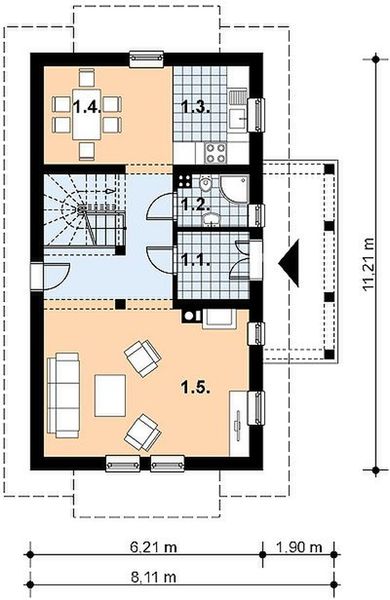 Parter projektu L-35 Dom tradycyjny