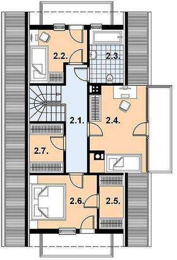 Poddasze projektu L-35 Dom tradycyjny
