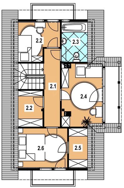 Poddasze projektu L-35 Dom różana z bali