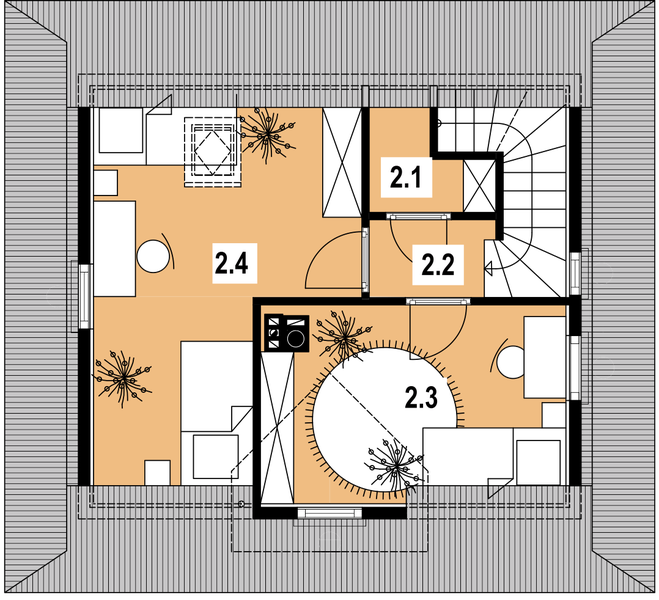 Poddasze projektu L-38 Dom nowa szkieletowy