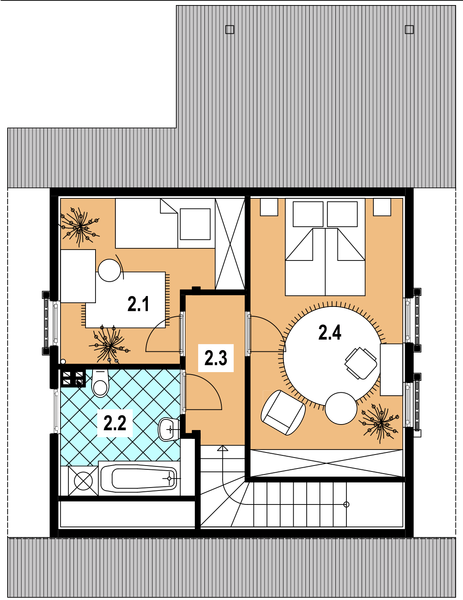 Poddasze projektu L-39 Dom z bali