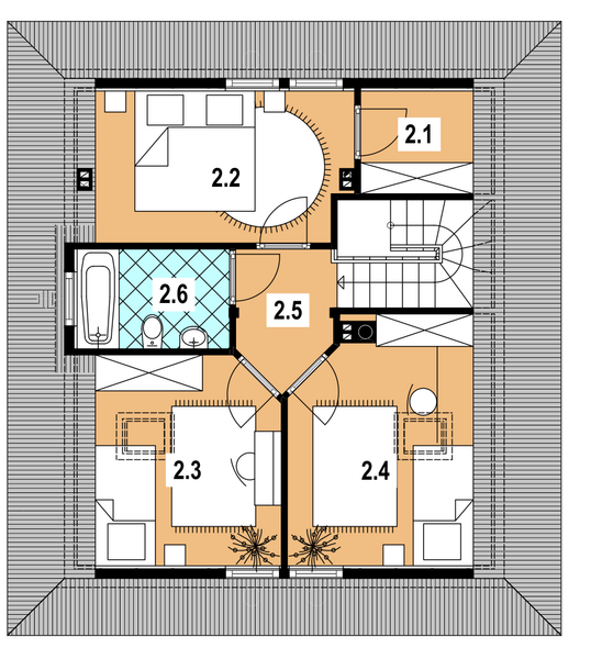 Poddasze projektu L-44 Dom biała szkieletowy