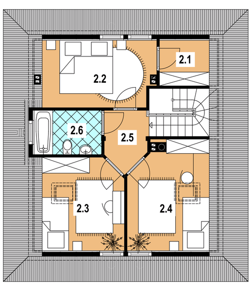Poddasze projektu L-44 Dom biała z bali