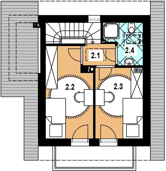 Poddasze projektu L-56 Dom kresowa murowany