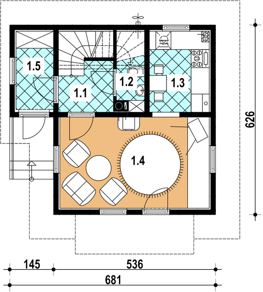 Parter projektu L-56 Dom kresowa szkieletowy