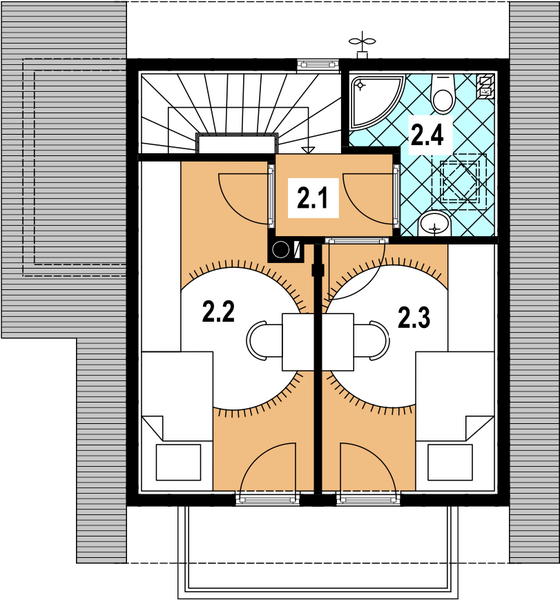 Poddasze projektu L-56 Dom kresowa szkieletowy