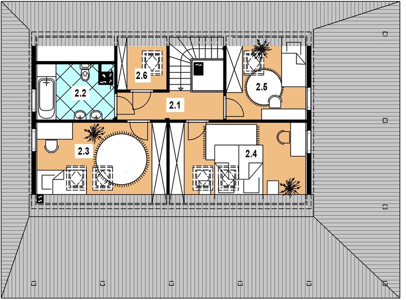 Poddasze projektu L-57 Dom ogrodowa szkieletowy