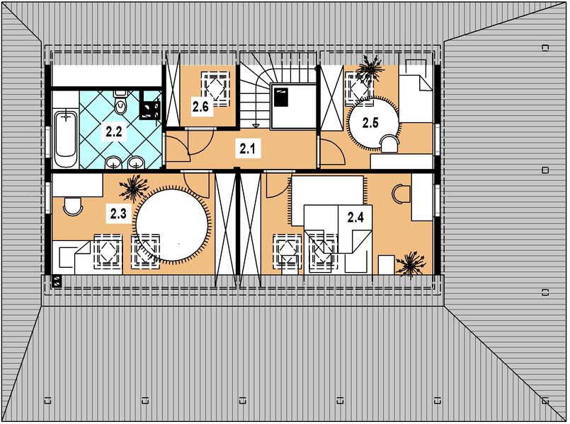 Poddasze projektu L-57 Dom ogrodowa z bali