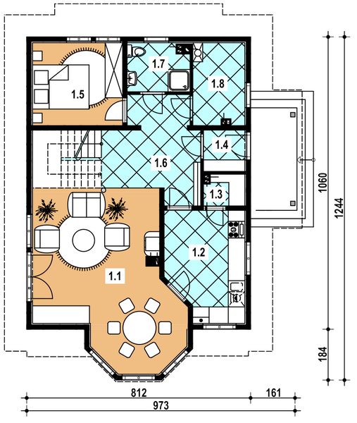 Parter projektu L-58 Dom zimowa - z bali