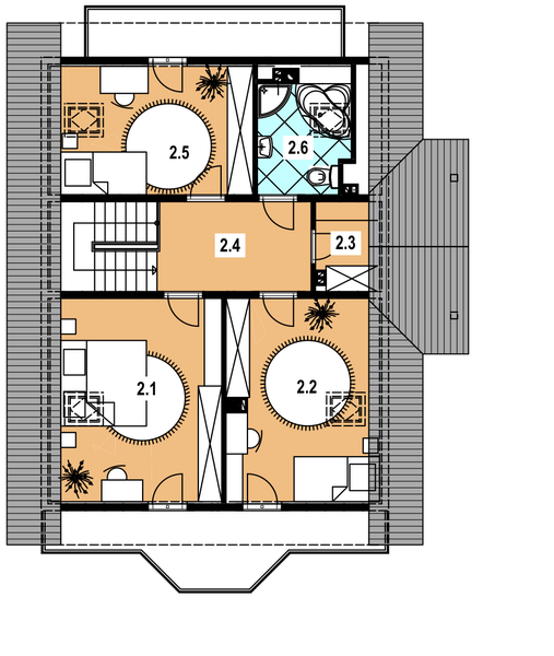 Poddasze projektu L-58 Dom zimowa - z bali