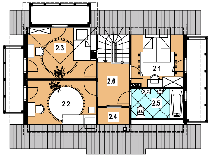 Poddasze projektu L-60 Dom letnia szkieletowy