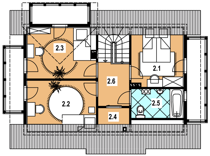 Poddasze projektu L-60 Dom z bali