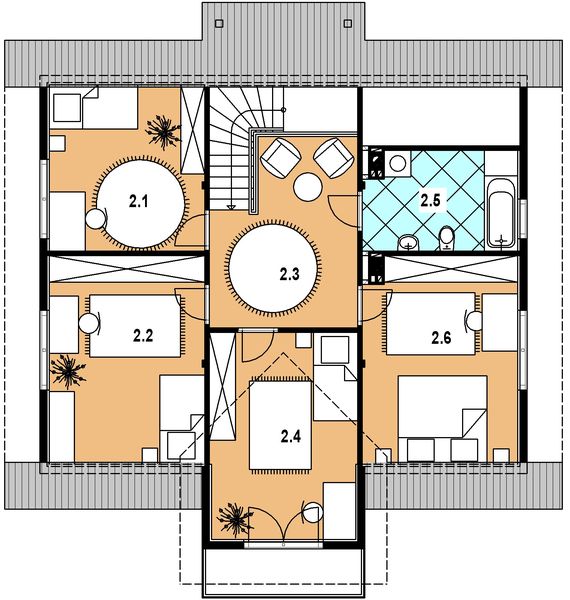 Poddasze projektu L-70 Dom wesoła szkieletowy