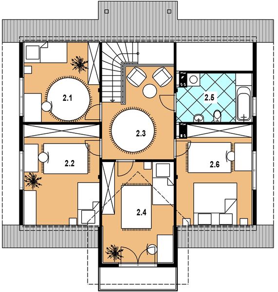 Poddasze projektu L-70 Dom z bali