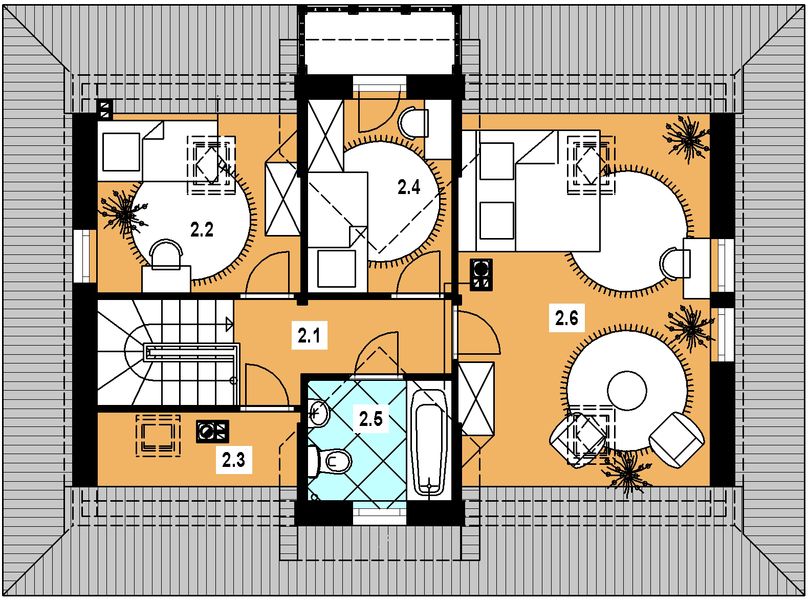 Poddasze projektu L-75 Dom willowa murowany