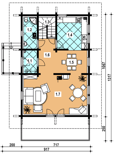 Parter projektu L-75 Dom willowa szkieletowy