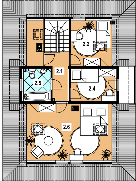Poddasze projektu L-75 Dom willowa szkieletowy