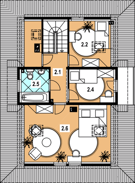 Poddasze projektu L-75 Dom willowa z bali