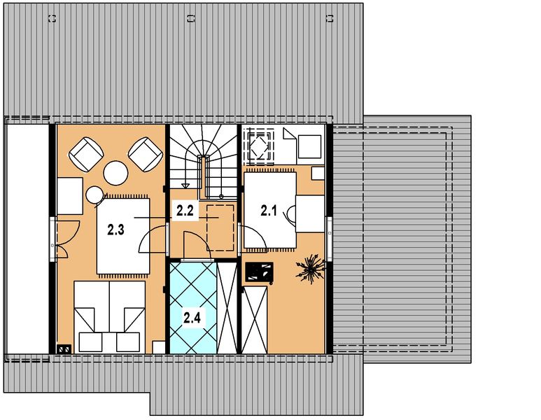 Poddasze projektu L-83 Dom bielska szkieletowy