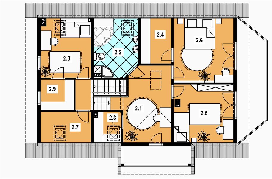 Poddasze projektu L-89 Dom konwaliowa - z bali