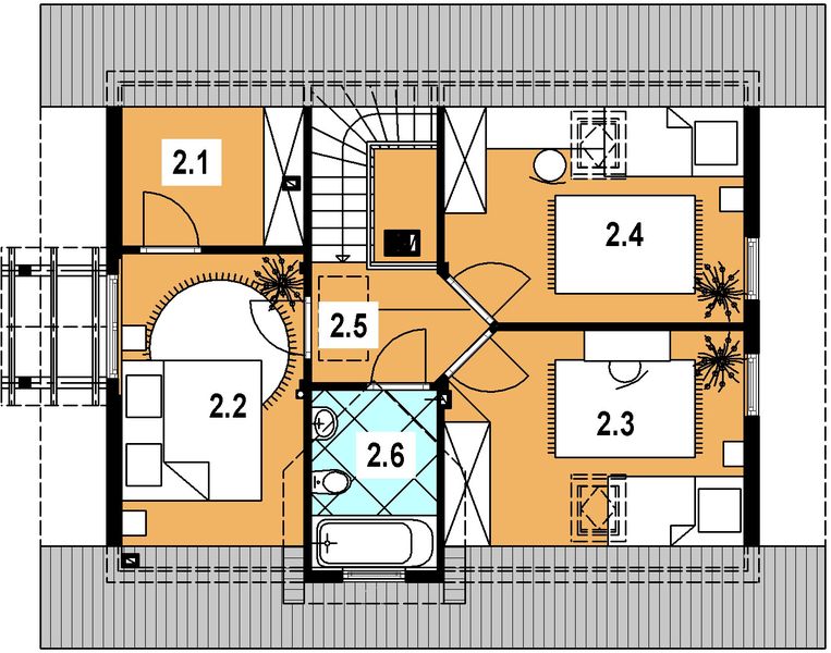 Poddasze projektu L-92 Dom jaskółcza z bali