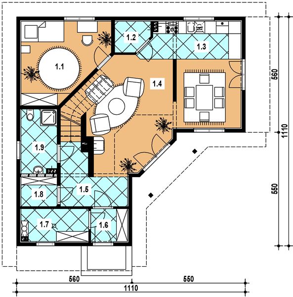 Parter projektu L-81 Dom odległa szkieletowy