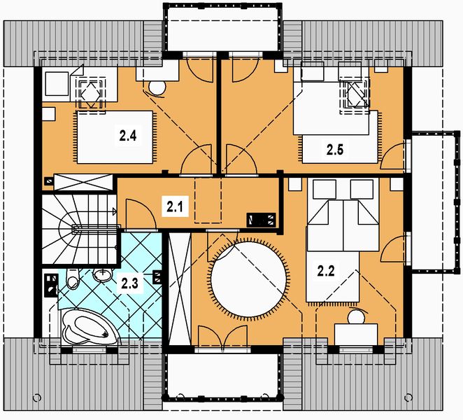 Poddasze projektu L-94 Dom szkolna szkieletowy