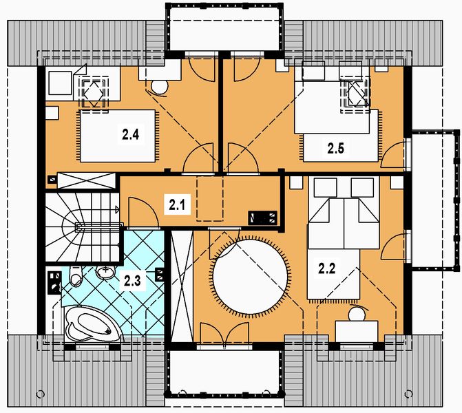 Poddasze projektu L-94 Dom szkolna z bali
