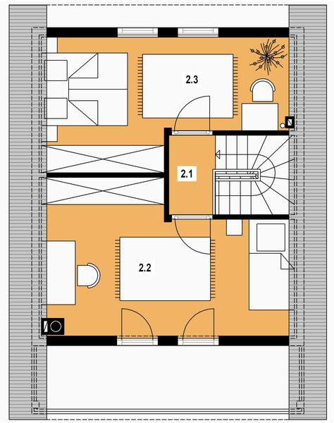 Poddasze projektu L-95 Dom solna szkieletowy