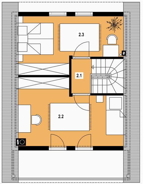 Poddasze projektu L-95 Dom solna z bali