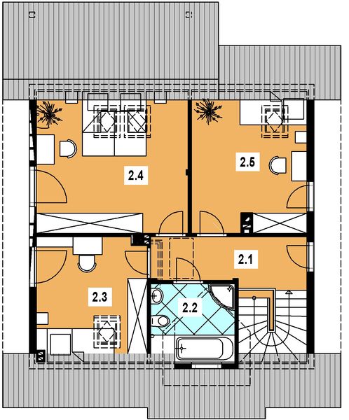 Poddasze projektu L-97 Dom tulipanowa szkieletowy