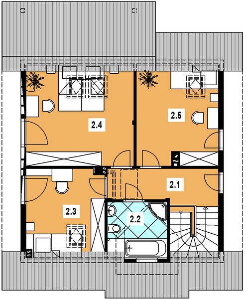 Poddasze projektu L-97 Dom z bali