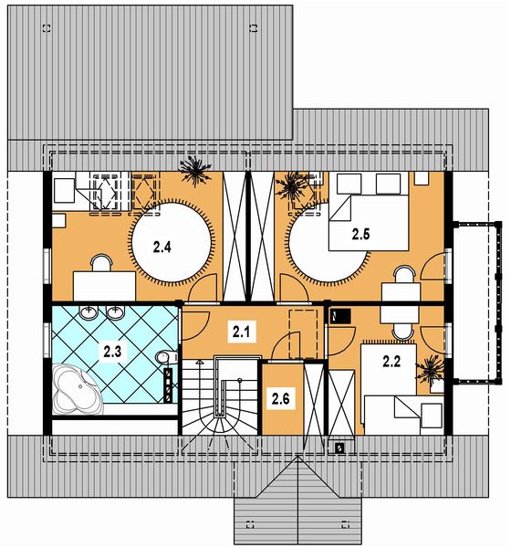 Poddasze projektu L-99 Dom polna z bali