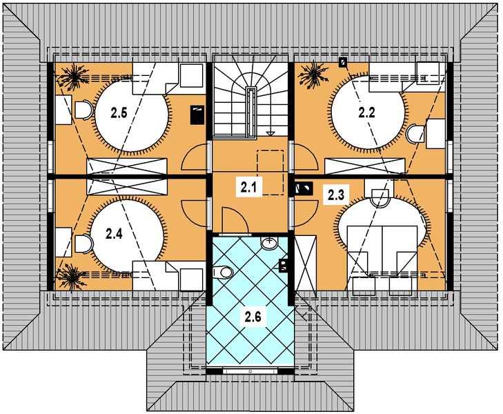 Poddasze projektu A-102 Dom wronia szkieletowy