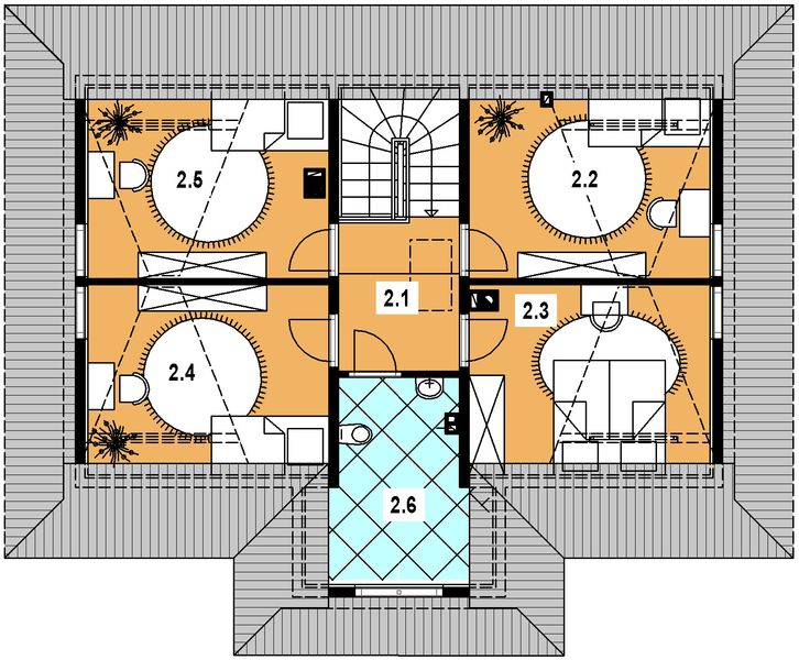 Poddasze projektu A-102 Dom wronia z bali