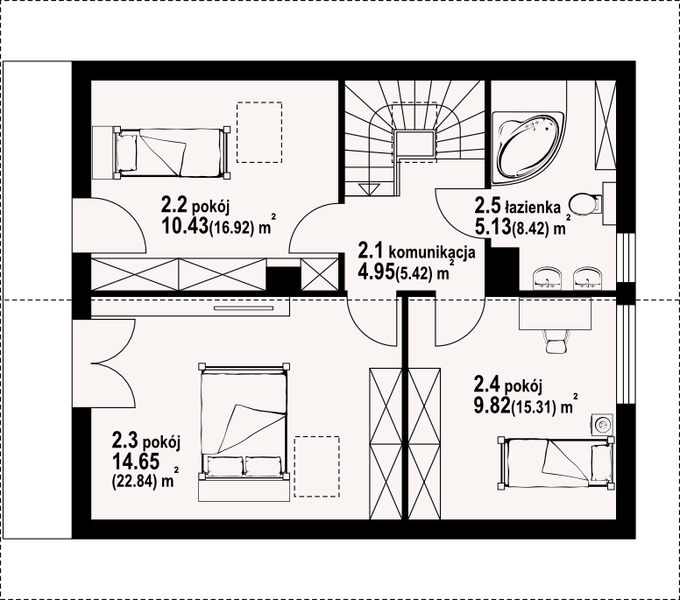 Poddasze projektu Świdnica 31dws