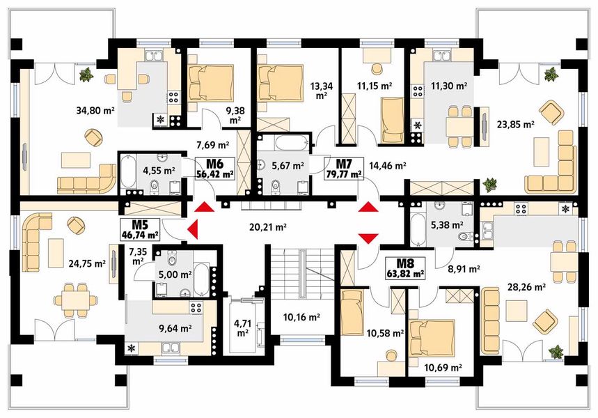 Piętro 1 projektu Akant 2