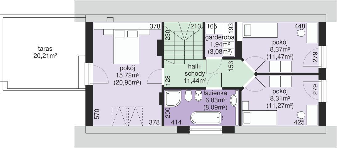 Poddasze projektu Dom przy Migdałowej 3