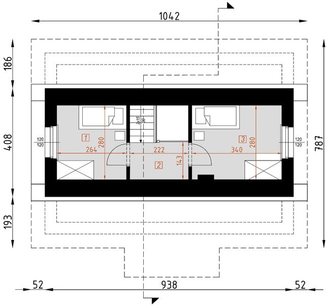 Poddasze projektu D67 - Paulinka I