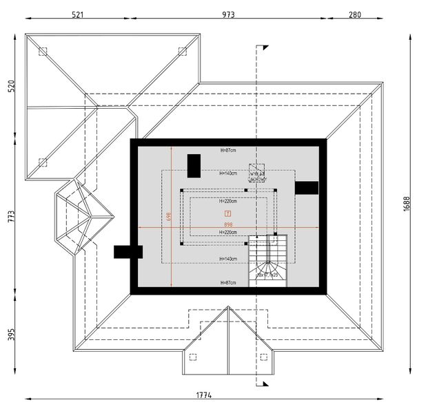 Poddasze projektu D172 - Zbigniew z piwnicą