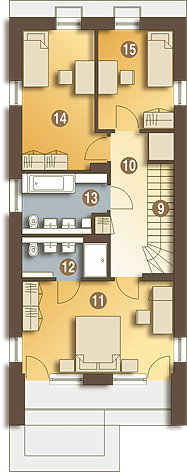 Piętro 1 projektu Eco 4 z garażem 1-st. [A]