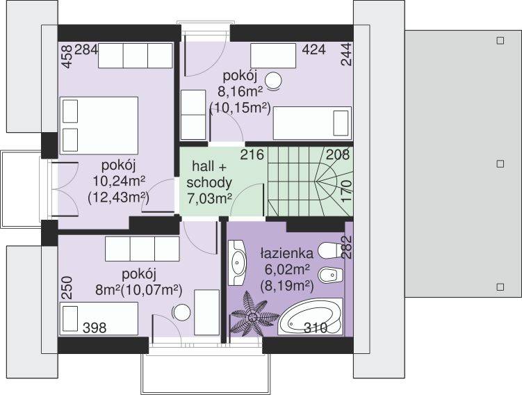 Poddasze projektu Dom przy Cyprysowej 34
