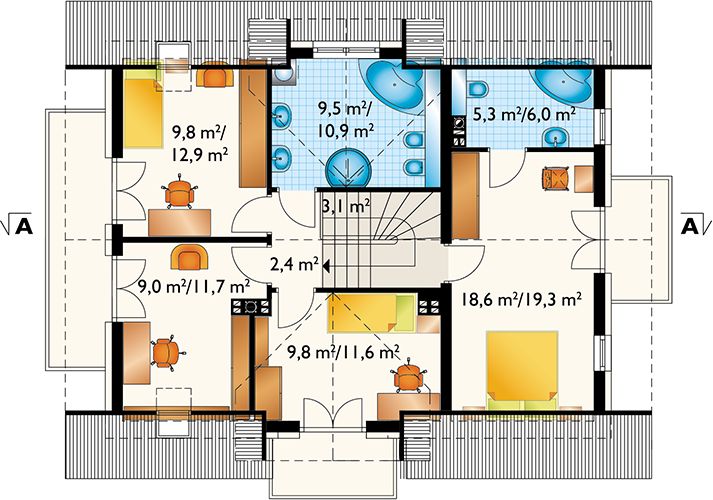 Poddasze projektu Zofia Mini Neo (1376)