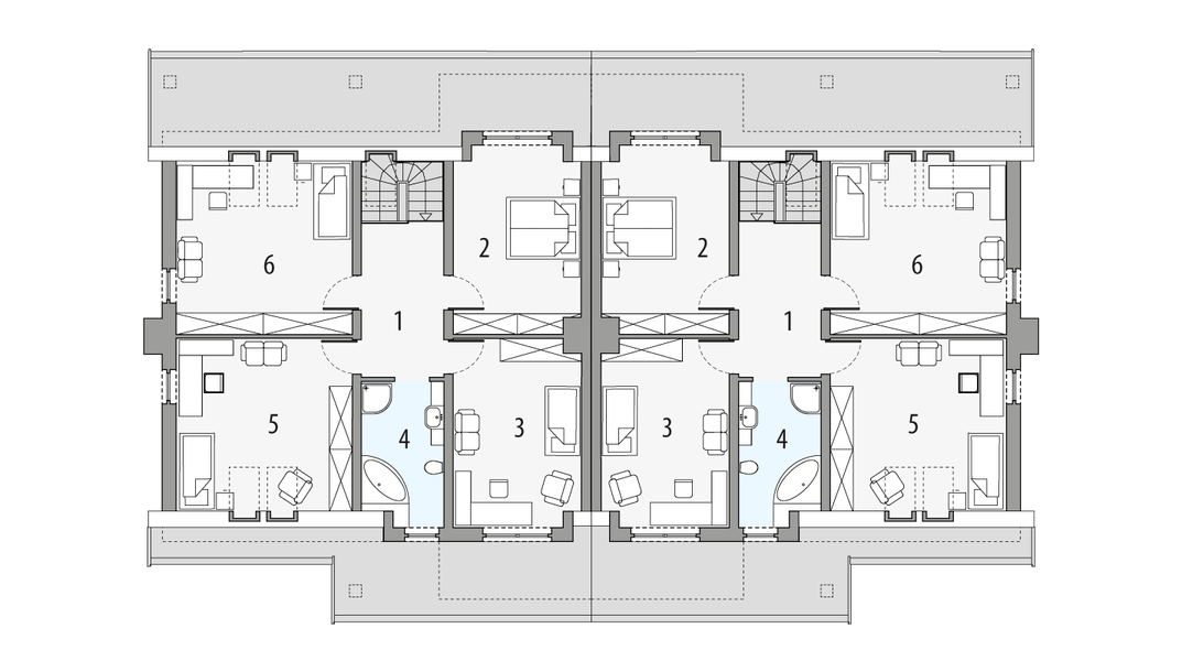 Poddasze projektu RODZYNEK 2A - bliźniak LLL