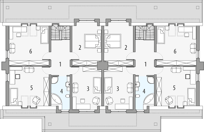 Poddasze projektu Rodzynek 2a - dwulokalowy LLL
