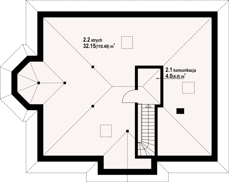 Poddasze projektu Zadębie średnie 3a